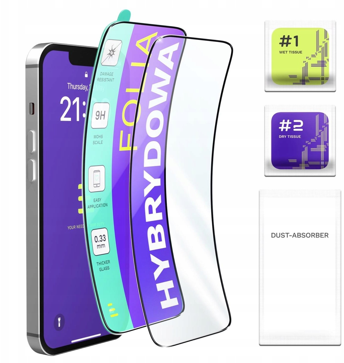 2-PAK Szkło Hybrydowe Do Xiaomi Poco X7 Pro (Szybka 9H, Pełne 5D, Ochronne)