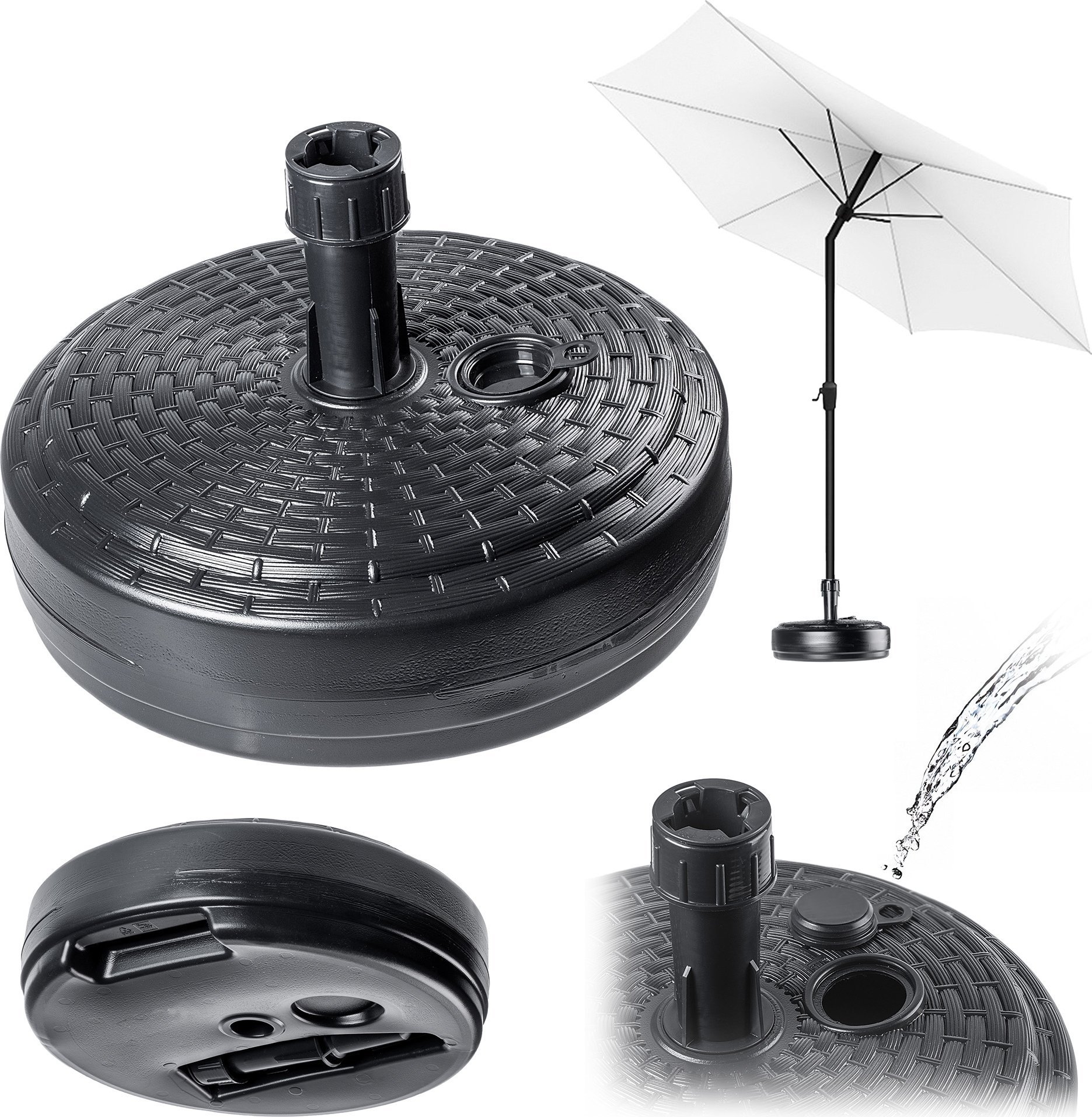 Kadax KADAX Podstawa Parasola Stojak Pod Parasol Ogrodowy Okrągły 39cm Obciążnik szary