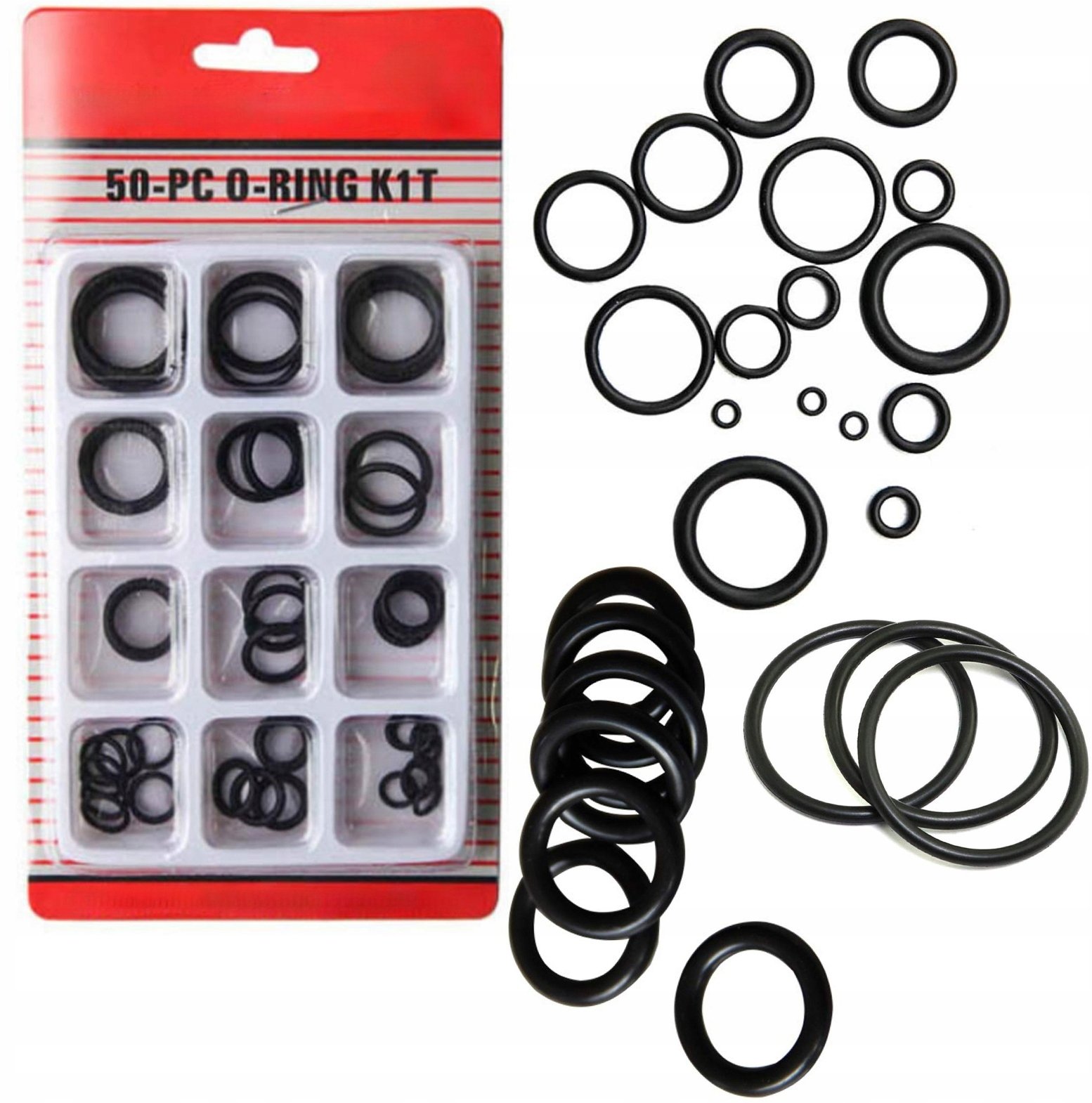 Rosfix ZESTAW USZCZELEK USZCZELKI USZCZELKA GUMOWE ORINGI O-RING 50SZT 5-20MM