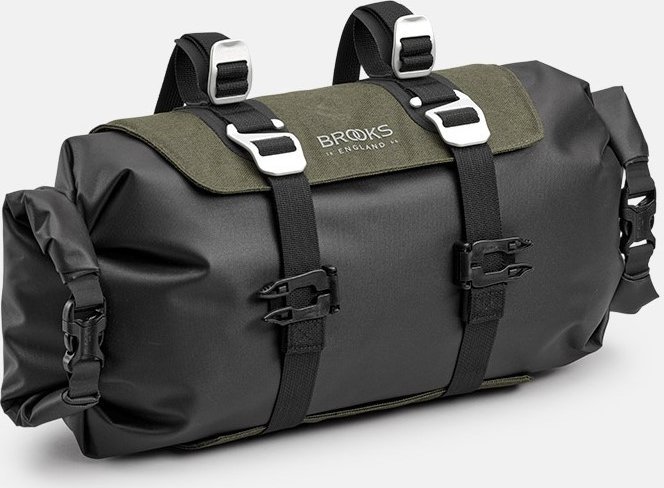 Brooks Torba na kierownicę BROOKS SCAPE HANDLEBAR ROLL, Mud Green, Pojemność 9-11L, Mocowanie na pas...
