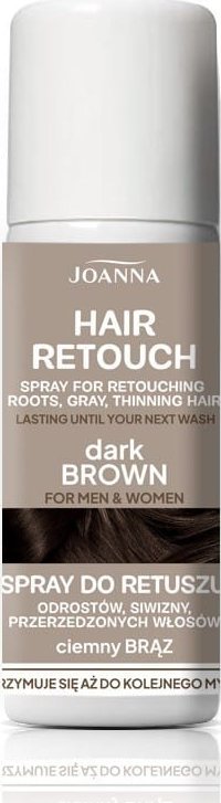 JOANNA Hair Retouch Spray do retuszu odrostów,siwizny i przerzedzonych włosów - Dark Brown 75 ml