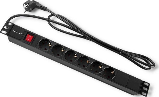 Qoltec Listwa zasilająca 1U 16A PDU 6x Shucho 2m (54468)