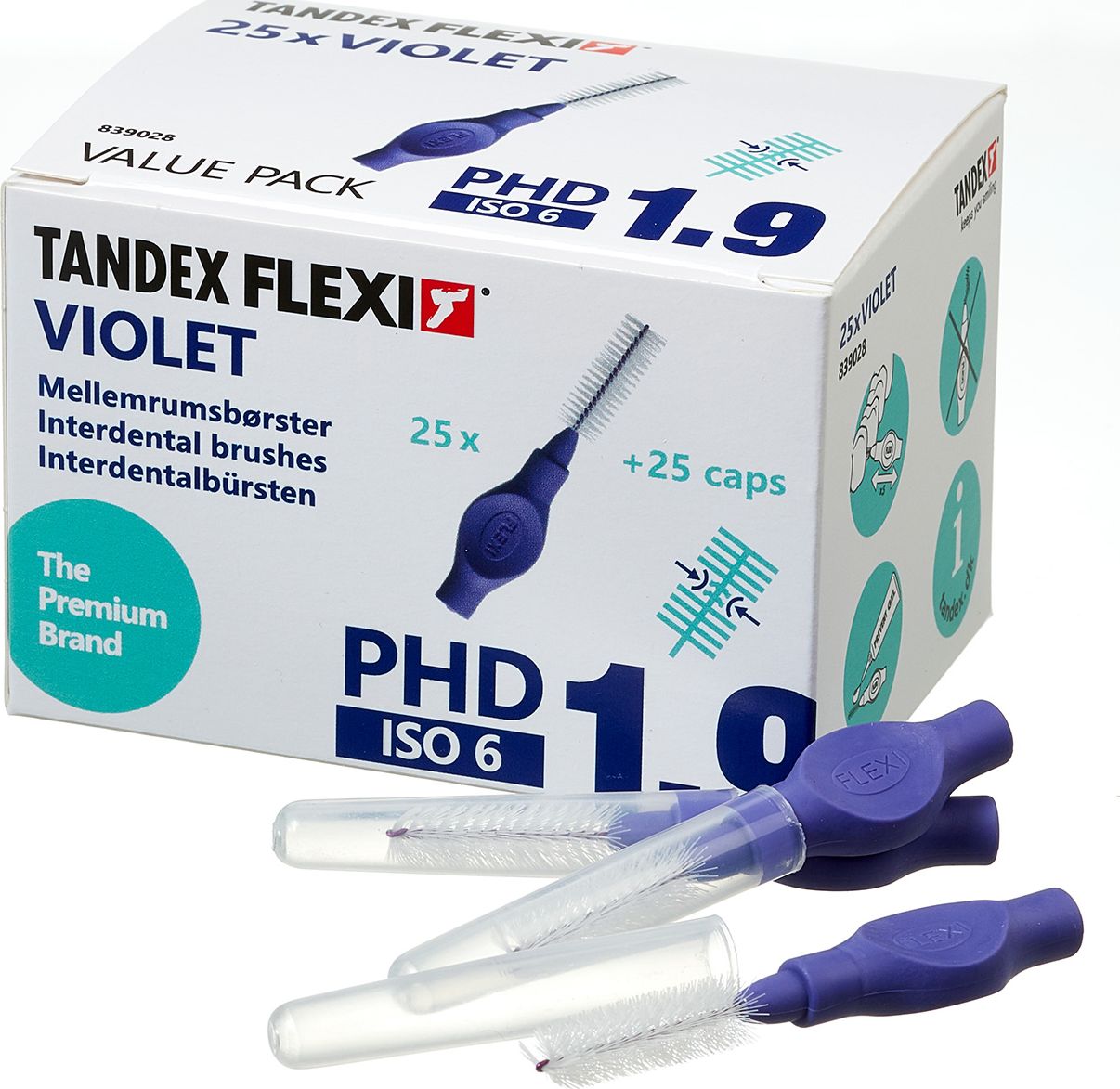 Tandex (25 szt.) szczoteczek Medium Violet (fioletowy gruby)