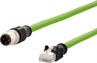 Metz Kabel połączeniowy METZ CONNECT M12 męski-RJ45 męski, 4-biegunowy RJ45 z kodem D, 2 m