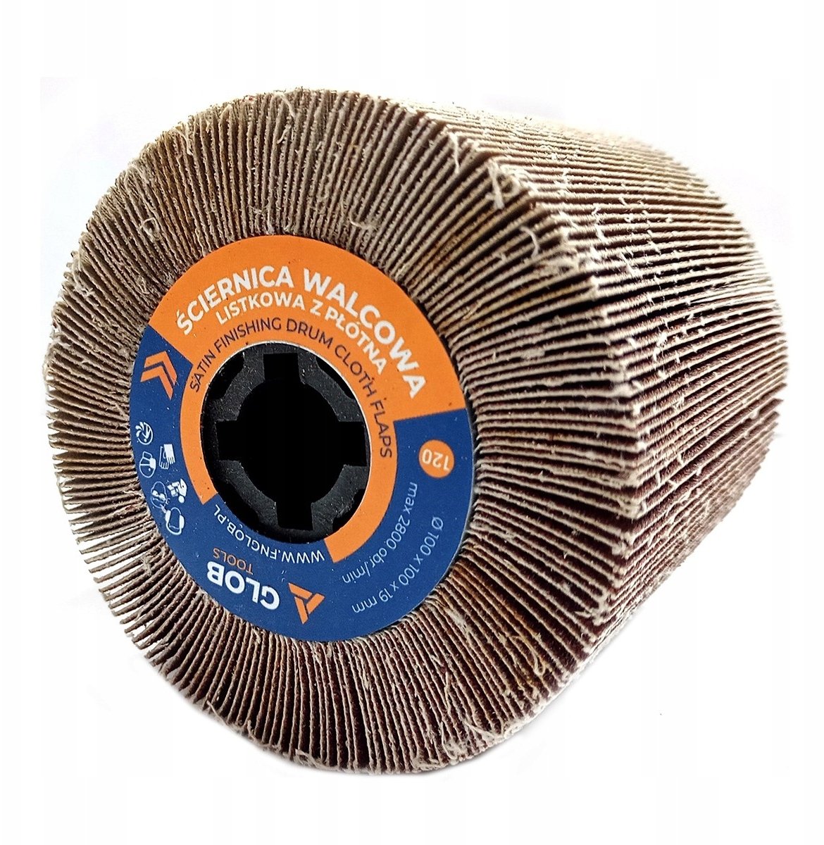 Glob Ściernica walcowa listkowa Glob Tools z płótna 100x100x19mm Satyniarka
