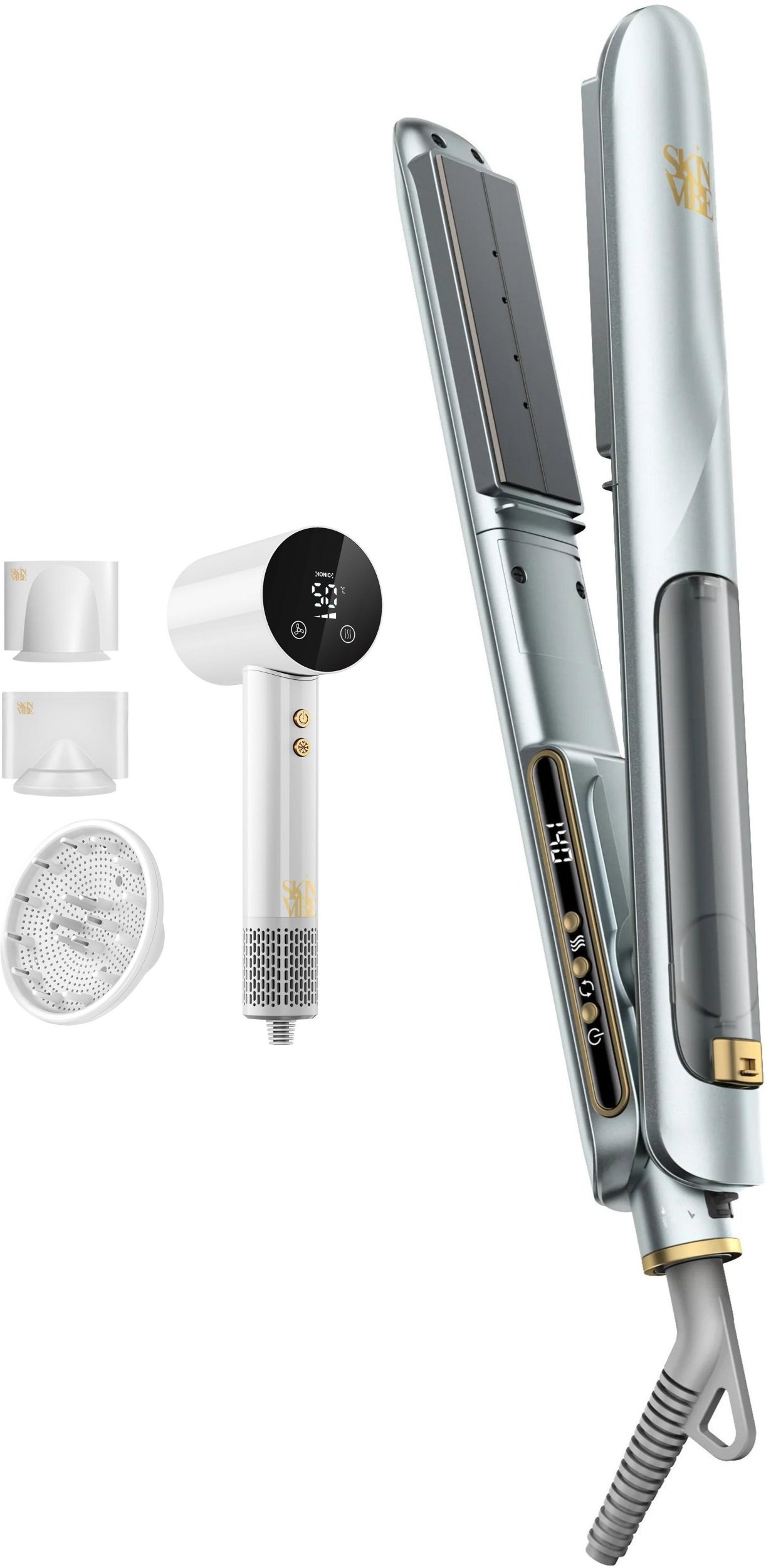 Suszarka SkinVibe SkinVibe Libra AirLoom (SV-002WH) + SkinVibe Astra SteamPlasma Silver