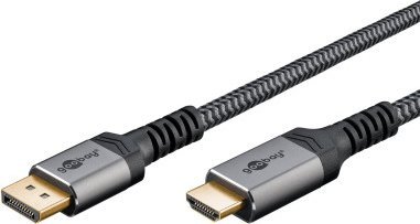 Kabel Goobay Kabel DisplayPort do HDMI, 1 m, Sharkskin Grey - Długość kabla 1 m