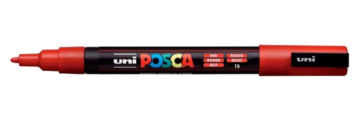 UNI-BALL POSCA Marker UNI PC-3M rot BK