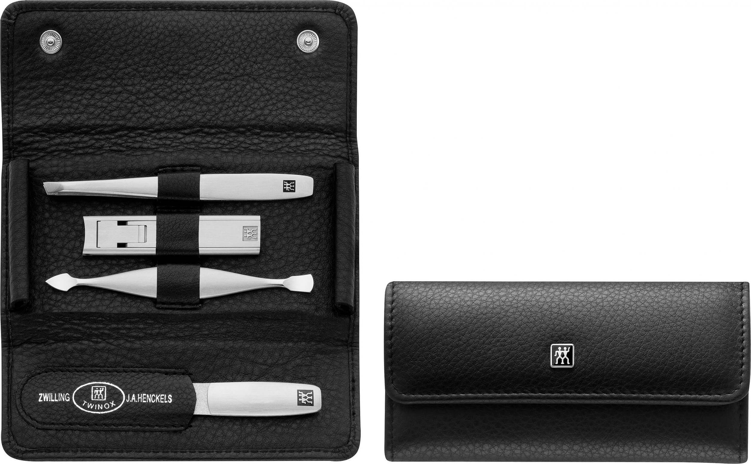 Zwilling Zestaw podróżny Zwilling Twinox czarne, skórzane etui, 4 elementy