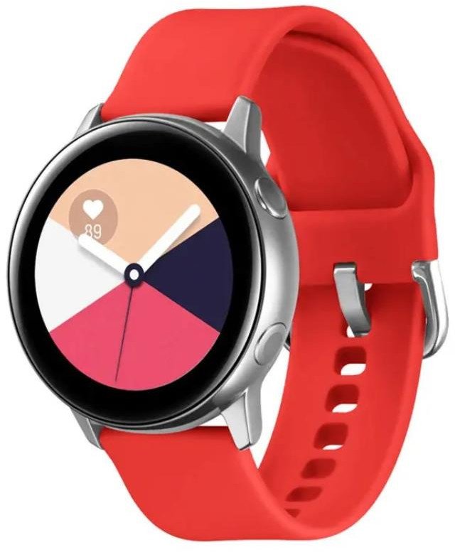 Hurtel SILIKONOWA OPASKA DO SMARTWATCH 20MM UNIWERSALNA, Czerwony / CZERWONY