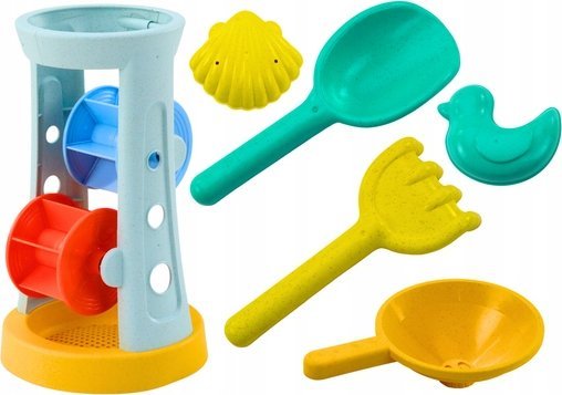 LeanToys Zestaw Zabawek Do Piasku Młynek Grabki Łopatka Foremki LEAN Toys
