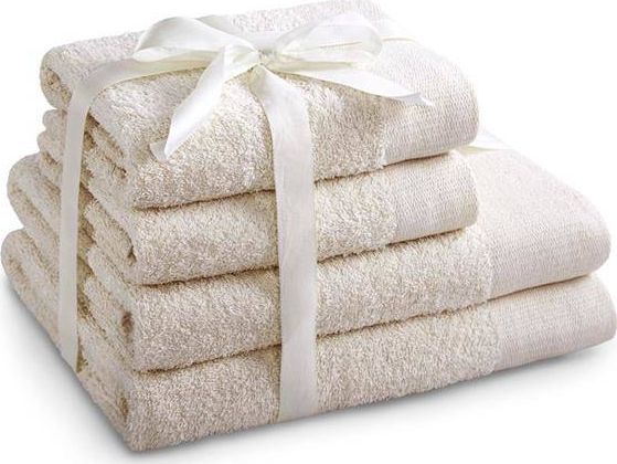 AmeliaHome Zestaw ręczników Amari ecru 2 rozmiary 4 sztuki