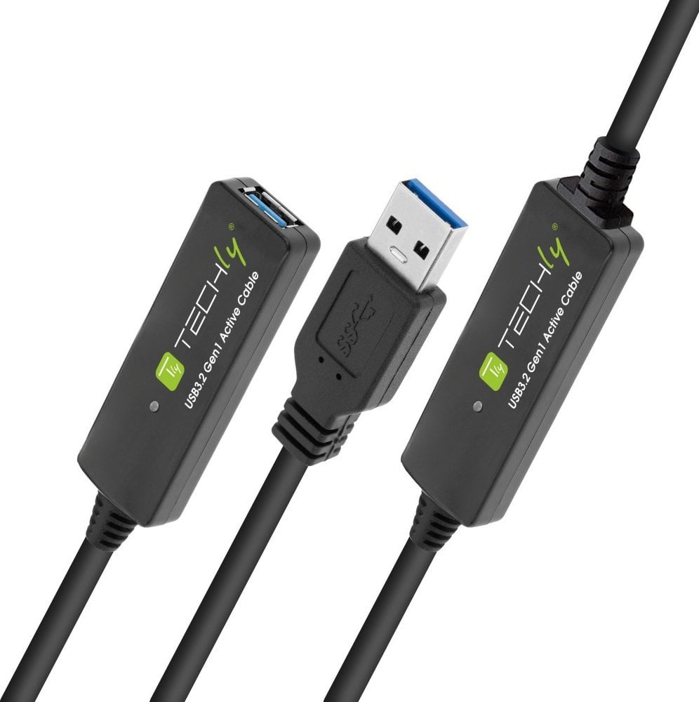 Фото - Кабель TECHLY Kabel USB  USB-A - USB-A 20 m Czarny  (ICUR30200G)