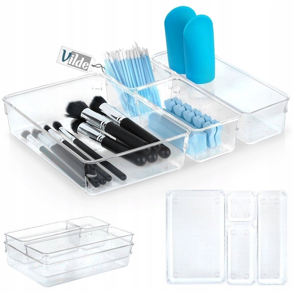 Vilde Organizer na kosmetyki do makijażu akrylowy 4 pojemniki 4-ele VILDE 568016