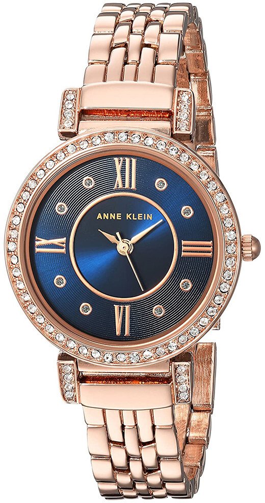 Zegarek Anne Klein Zegarek damski AK-2928NVRG różowe złoto