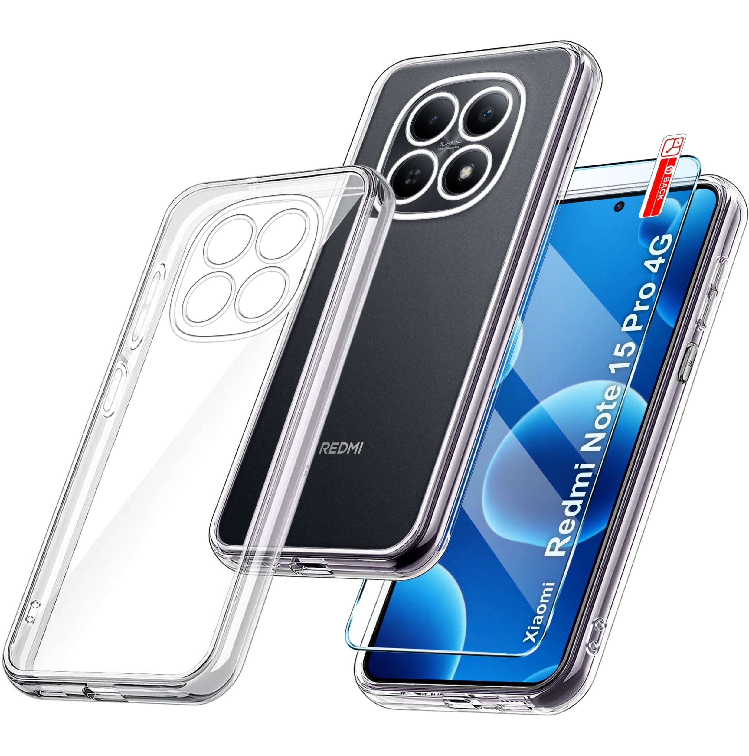 krainaGSM Etui do Xiaomi Redmi Note 15 Pro 4G WZMACNIANE CLEAR CASE 2MM + Szkło