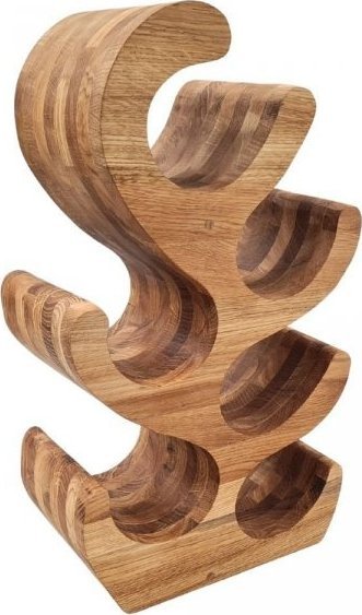 Dekoracyjny dębowy stojak na wino - na 6 win