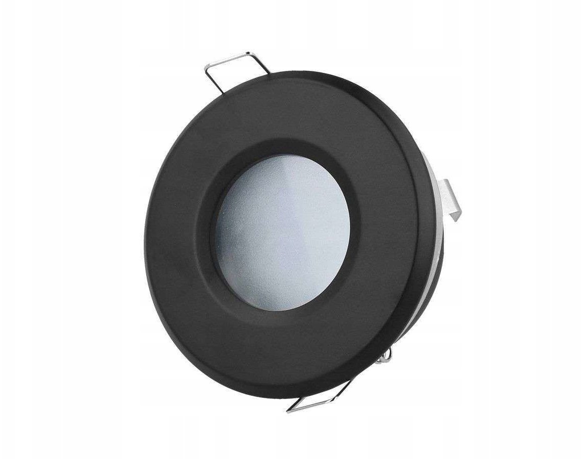 Ledline Lampa wbudowana MR16/GU10 czarna okrągła hermetyczna IP44 LED LINE