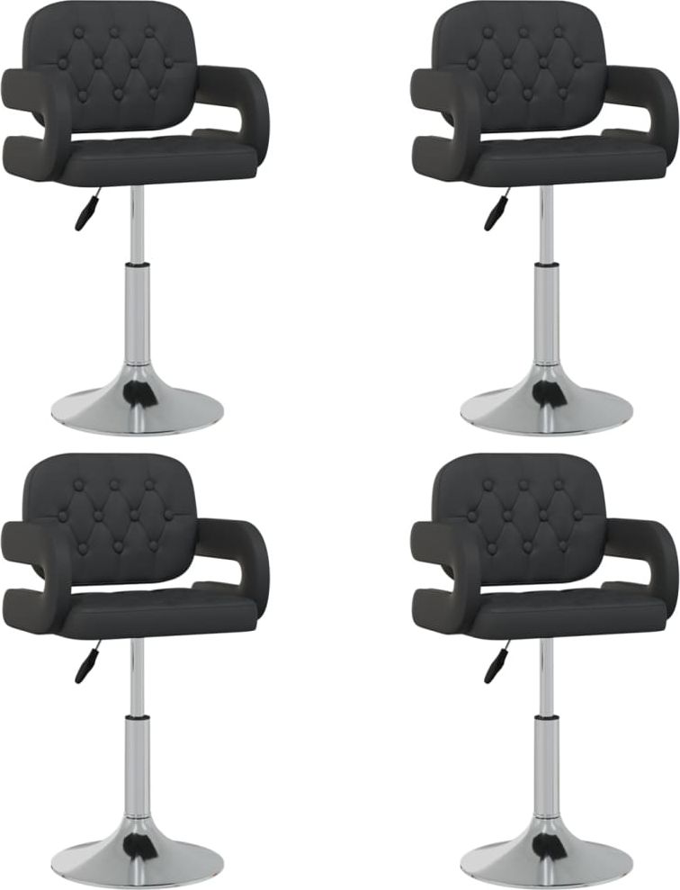 Фото - Стілець VidaXL Obrotowe krzesła stołowe, 4 szt., czarne, sztuczna skóra 