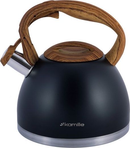 Kamille Czajnik stalowy z gwizdkiem 2.7 L z brązowym uchwytem KM-1087
