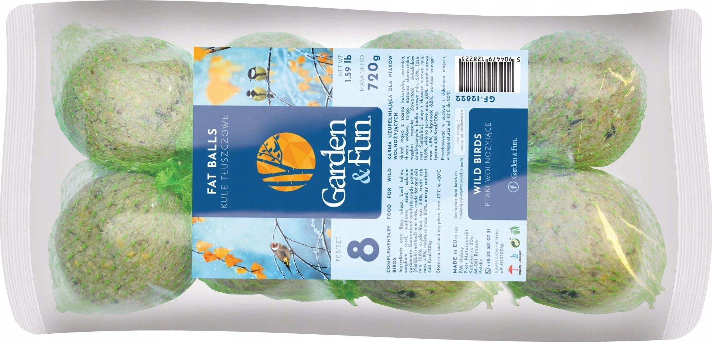 Garden&Fun Kule tłuszczowe90g/szt 8szt/op. 18op/karton