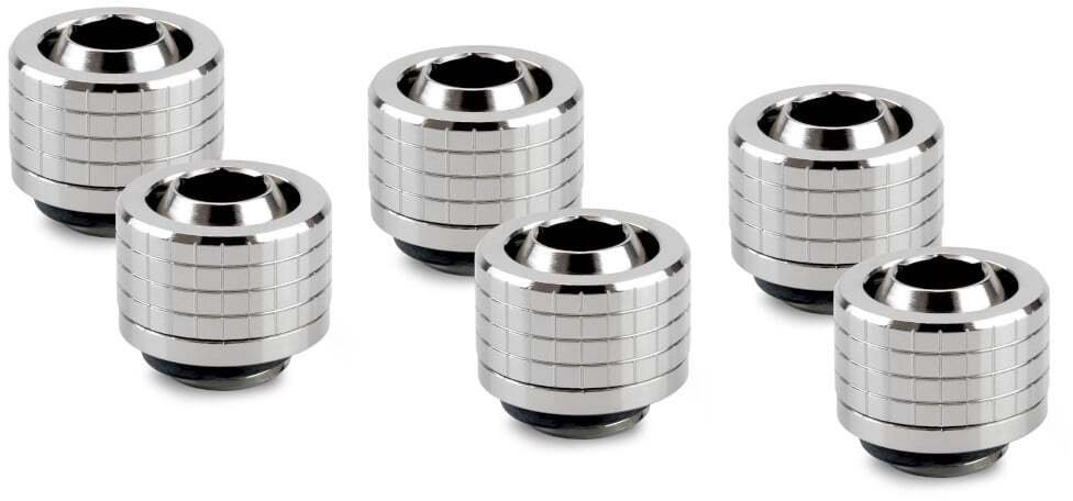 Thermal Grizzly DeltaMate Złączka kompresyjna, Mosiądz - Gloss Nickel, ST13, Opakowanie 6 sztuk (TG-DM-FIT-6317)