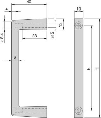 SCHROFF SCHROFF MultipacPRO Uchwyt przedni, jednoczęściowy, szerokość 10 mm, 5 HU