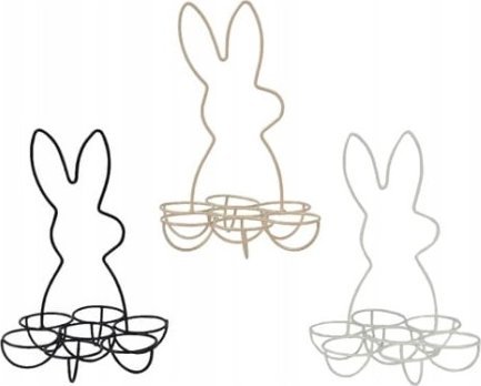 Dekoracja świąteczna Kaemingk Koszyczek metalowy wielkanocny na jajka z królikiem 20x14 cm