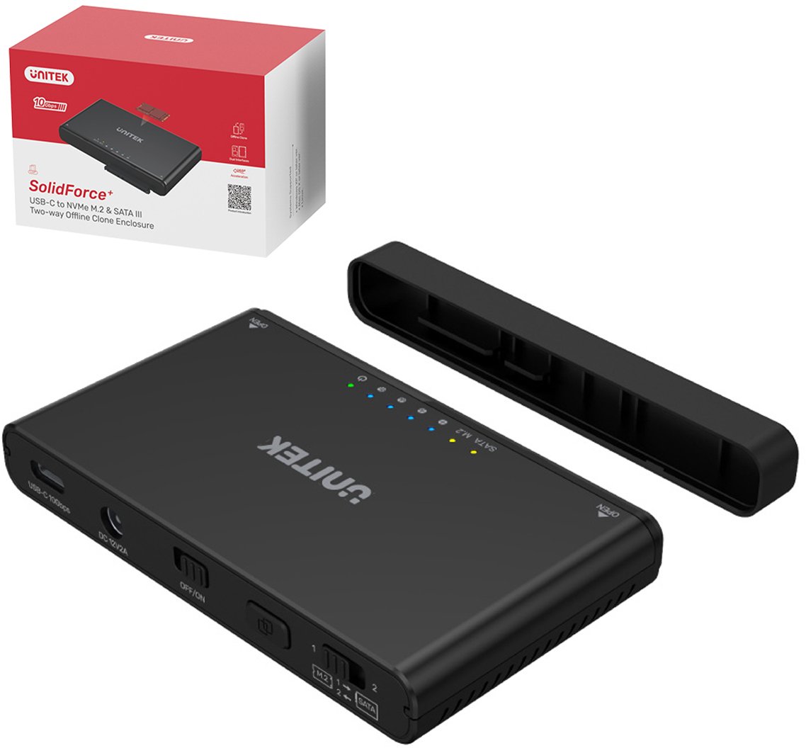 Kieszeń Unitek M.2 NVMe, 2.5"/3.5" SATA - USB-C 3.2 Gen 2 (S1222A)