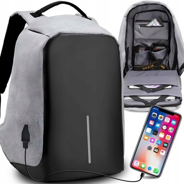 Torba Retoo Plecak miejski antykradzieżowy wodoodporny poejmny na laptopa z portem USB (590341855445...