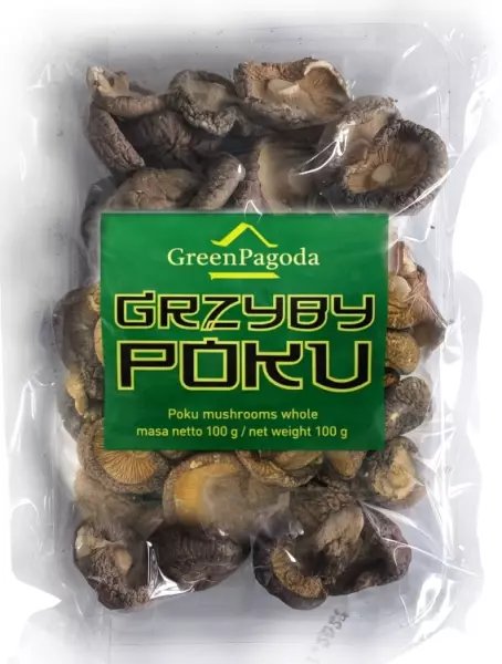 Green Pagoda Suszone grzyby Shiitake Poku całe, 2,5-4cm 100g - Green Pagoda