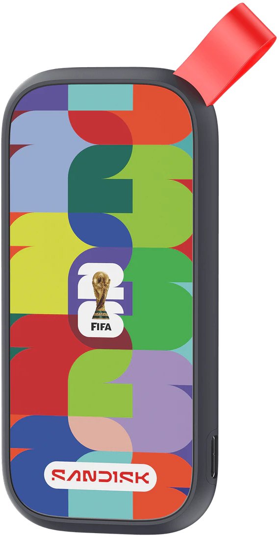 Dysk zewnętrzny SSD SanDisk Portable: FIFA World Cup 2026 Edition 1TB Czarno-czerwony (SDSSDE30F-1T0...