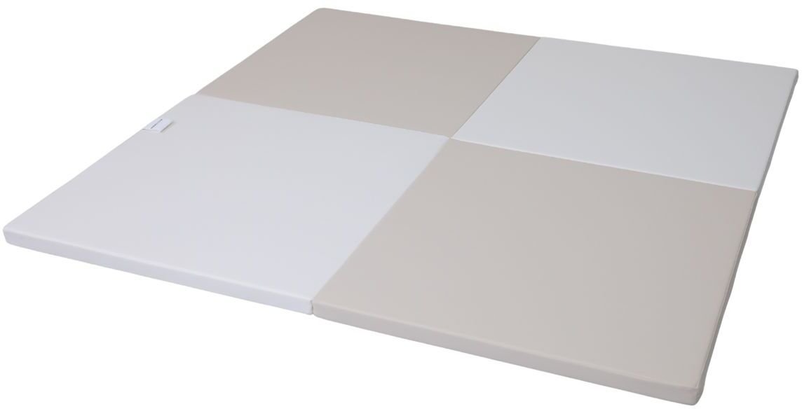 Małpiszon materac gimnastyczny Satellite 150x150x4 cm czteroczęściowy - biało-beżowy
