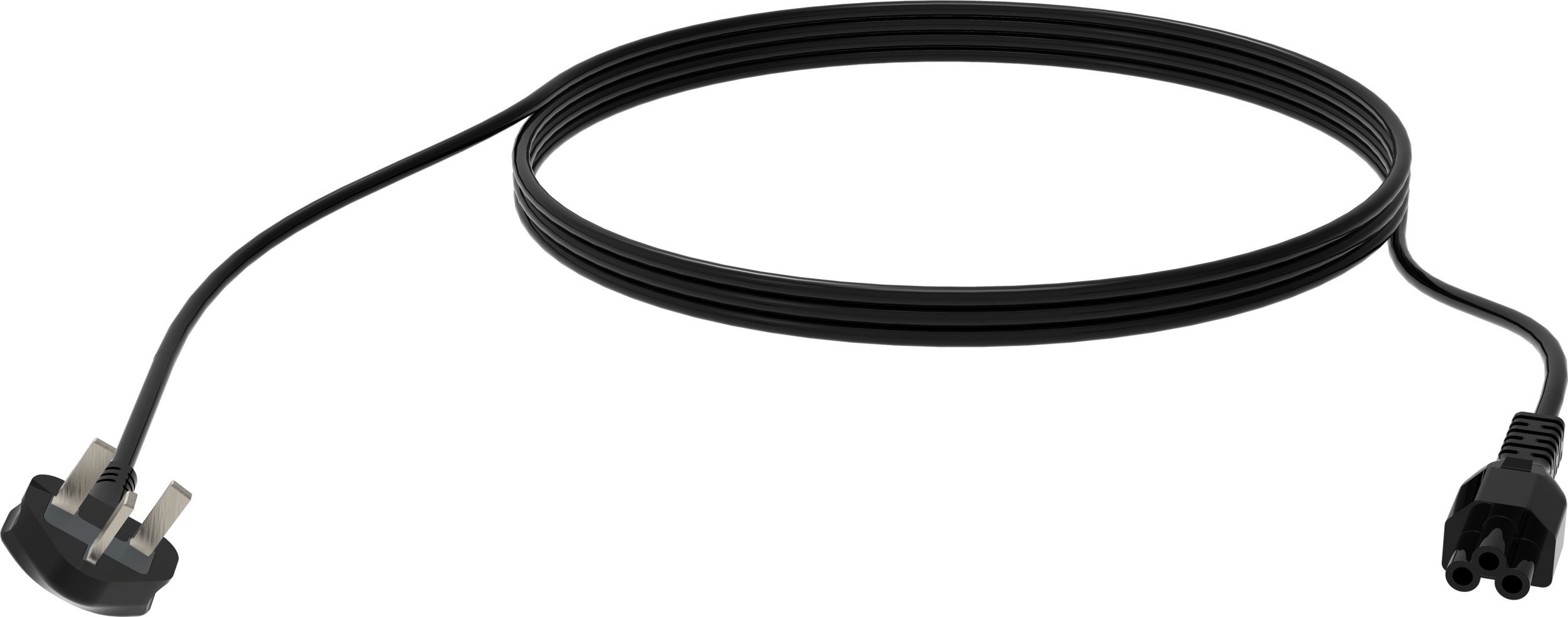 Kabel zasilający Vision VISION Professionelles, installationstaugliches Netzkabel, Kleeblatt auf UK-Stecker - 30 JAHRE GARANTIE - 250 V - 10 A - IEC 6
