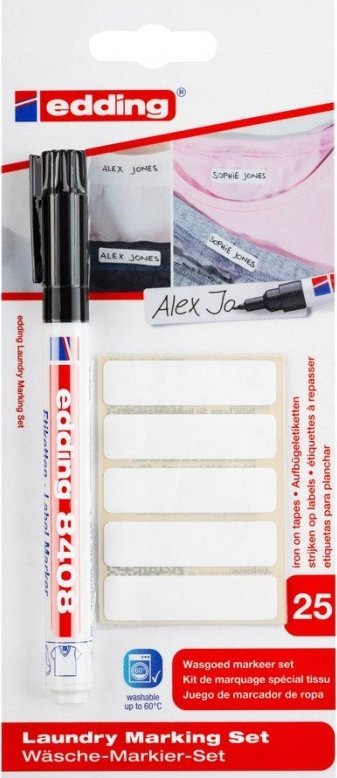 Edding 8408, Black, Brush tip, Black, Red, White, 0.75 mm, Cardboard, Glass, Metal, Paper, Plastic, ...