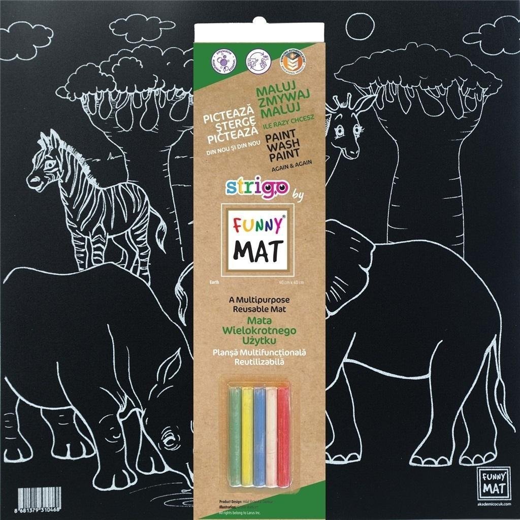 Strigo Mata czarna + kreda Safari Funny Mat STRIGO