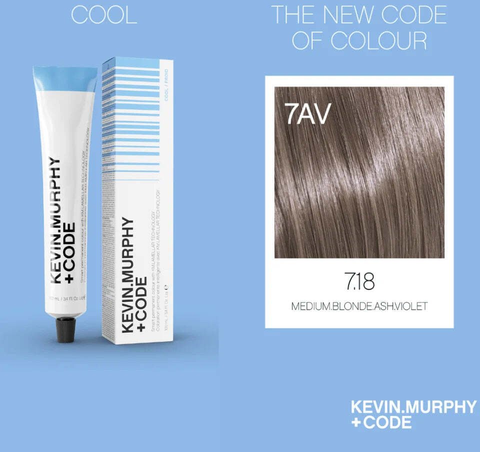 Kevin Murphy, +Code, Permanent Hair Dye, 7.18/7AV , 100 ml For Women