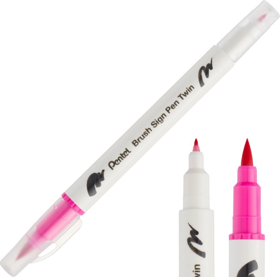 Pentel Pisak Brush Pentel Dwustronny Różowy SESW30C-T109