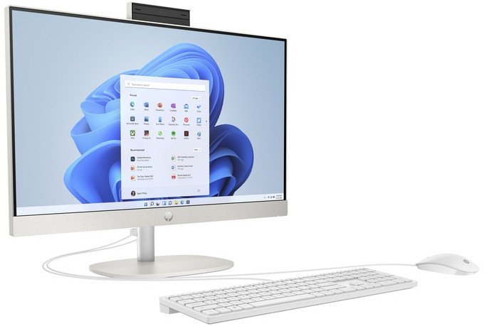Komputer All in One HP 24-cr0018nt / 80B91EA / Ryzen 5 / 8GB / SSD 512GB / AMD Radeon / FullHD / Win 11 Pro / Biały
