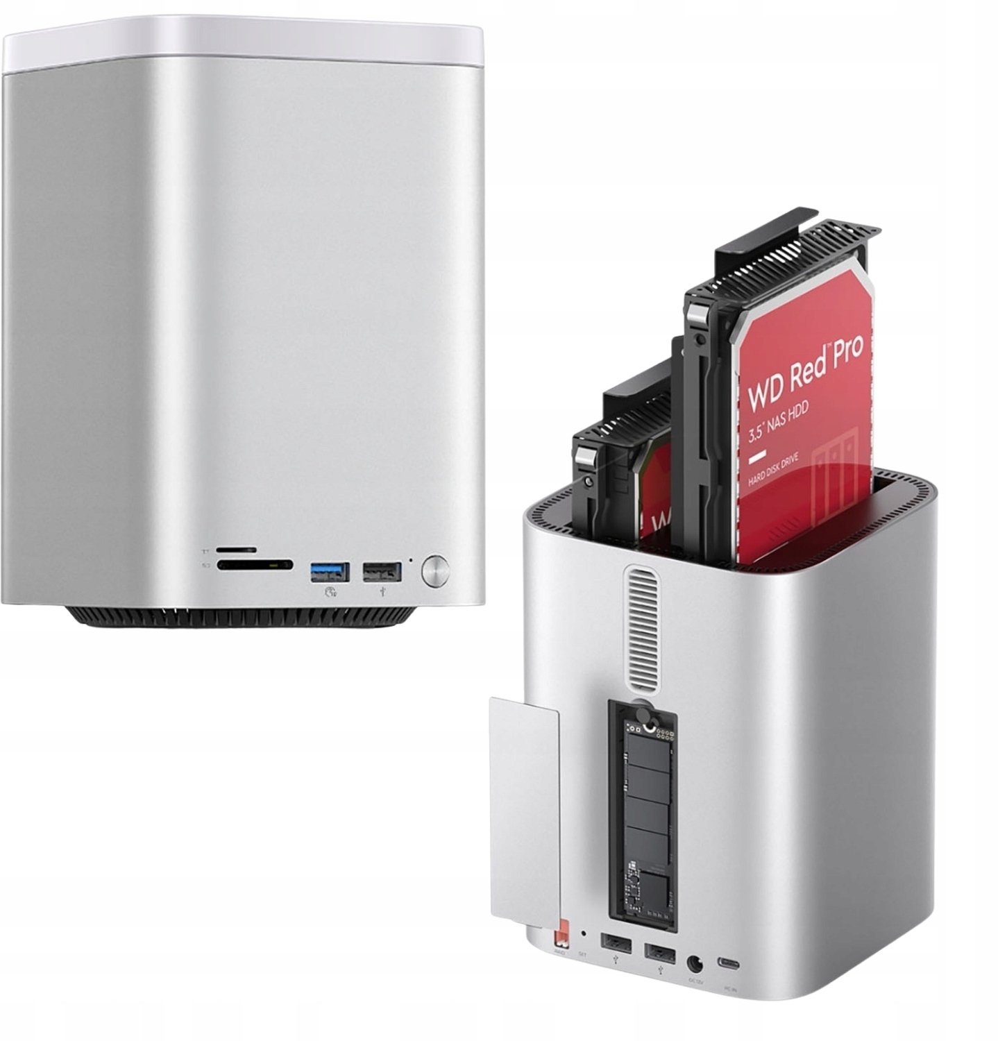 Stacja dokująca Orico Stacja dokująca Orico MiniTower z kieszeniami na dyski twarde do 56TB - srebrn...
