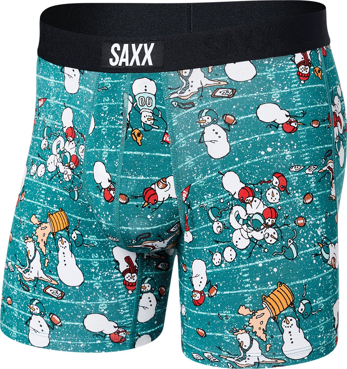 SAXX Bokserki męskie szybkoschnące VIBE Boxer Brief bałwany - zielony S