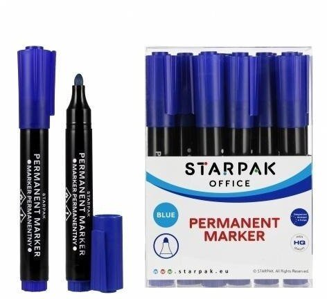 Starpak Marker permanentny okrągły niebieski (12szt)