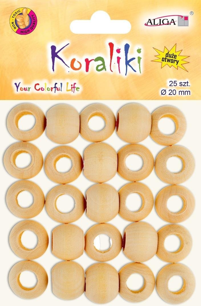 Aliga Koraliki drewniane 20mm 25szt