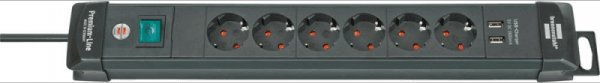 Brennenstuhl Listwa zasilająca przedłużacz z USB Premium, 6 gniazd, 3m H05VV-F3G1,5