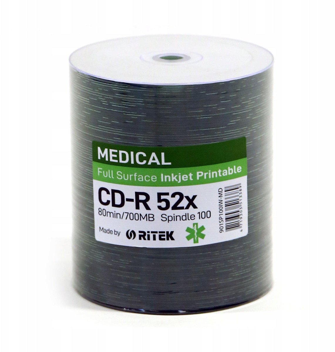 TRAXDATA RITEK CD-R 700MB 52X PRINTABLE MEDICAL CAKE*100 901CK100IW-MD