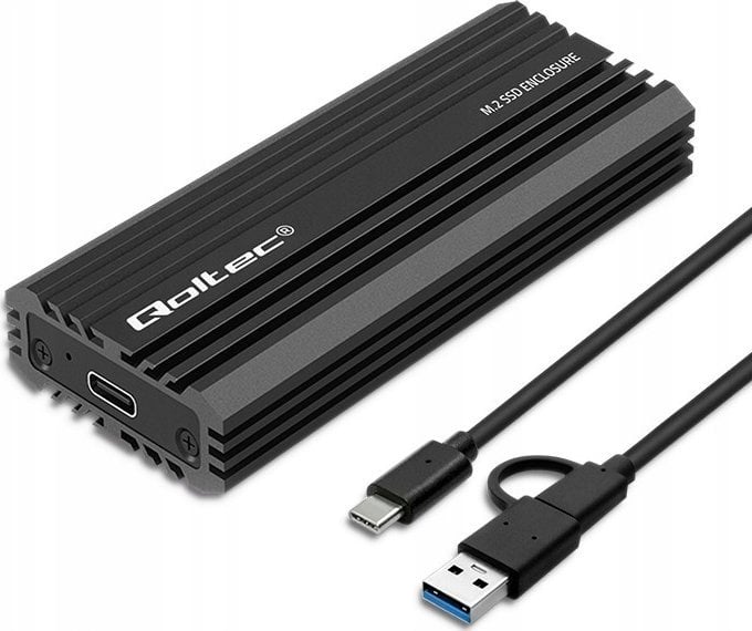 Kieszeń Qoltec Obudowa/kieszeń NV2270 na dysk M.2 SSD | SATA | NVMe | USB-C | 2TB