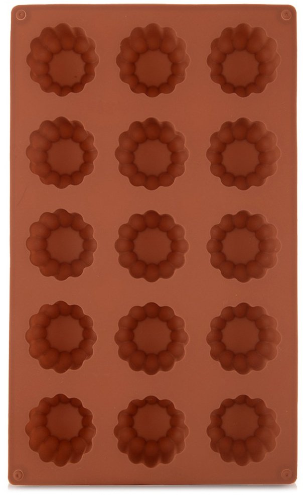 Aptel Forma do ciastek silikonowa brązowa kwiatek 28x17x2,8 cm (8592381258122)