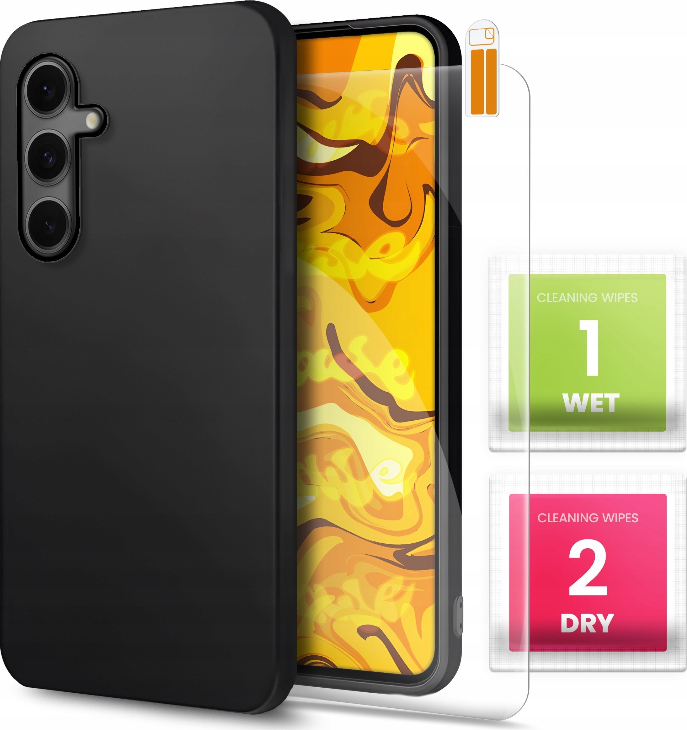 Hello Case ETUI DO SAMSUNG GALAXY S24 FE GUMOWE OBUDOWA CZARNE MATOWE SILIKON SZKŁO