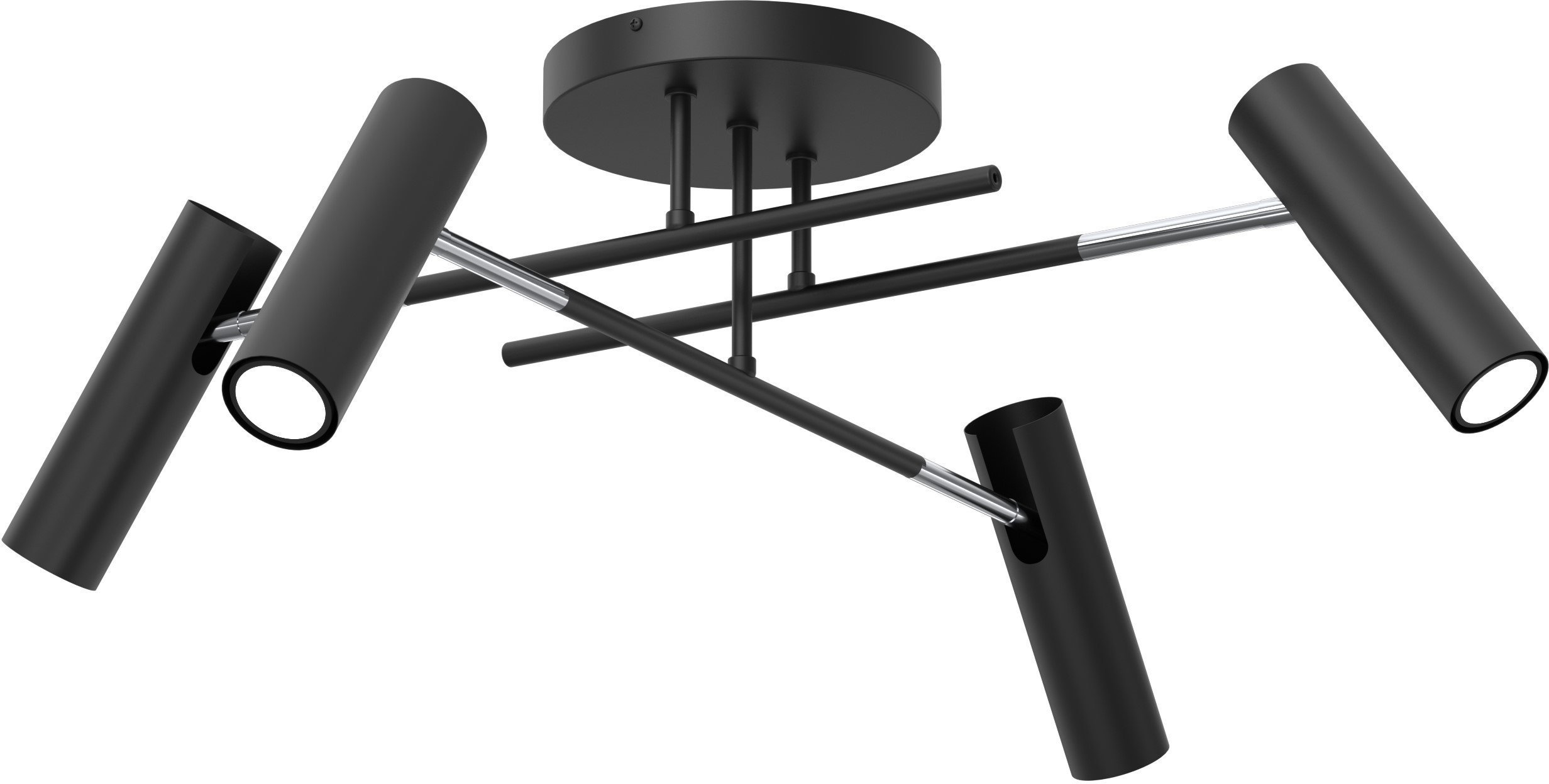 Luminex Axion 4448 plafon lampa sufitowa 4x8W GU10 czarny/chrom