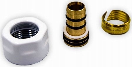 Varioterm Złączka zaciskowa PEX 16/2 x M22/1.5 biały bł. (do zaworów INTEGRA, VISION)